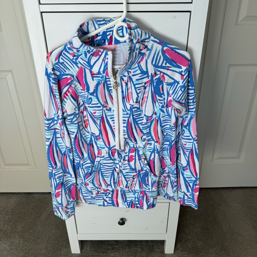 GUC Lilly Pulitzer Skipper Popover in Resort White Red Right Return. Sz. S.